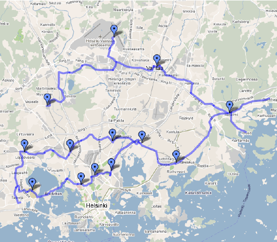 Vaihtoehtosuunnitelma Östersundomin ja seudun raitioverkosta.