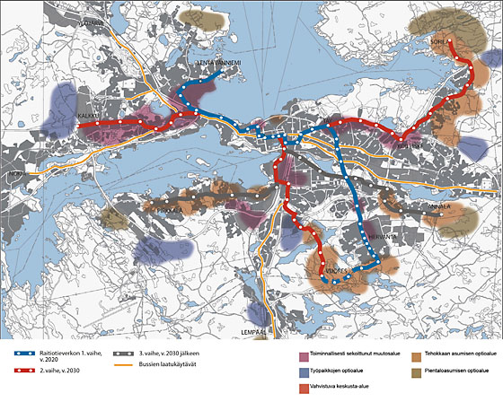 TASE 2025 katuraitiotien reittikartta