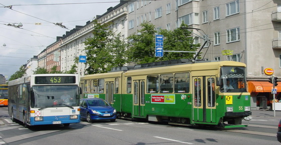 Helsinki tram and bus year 2001.